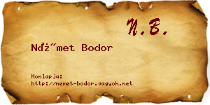 Német Bodor névjegykártya